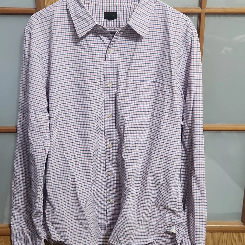 J. Crew Men's Plaid Button Down Shirts Slim Fit Size Large